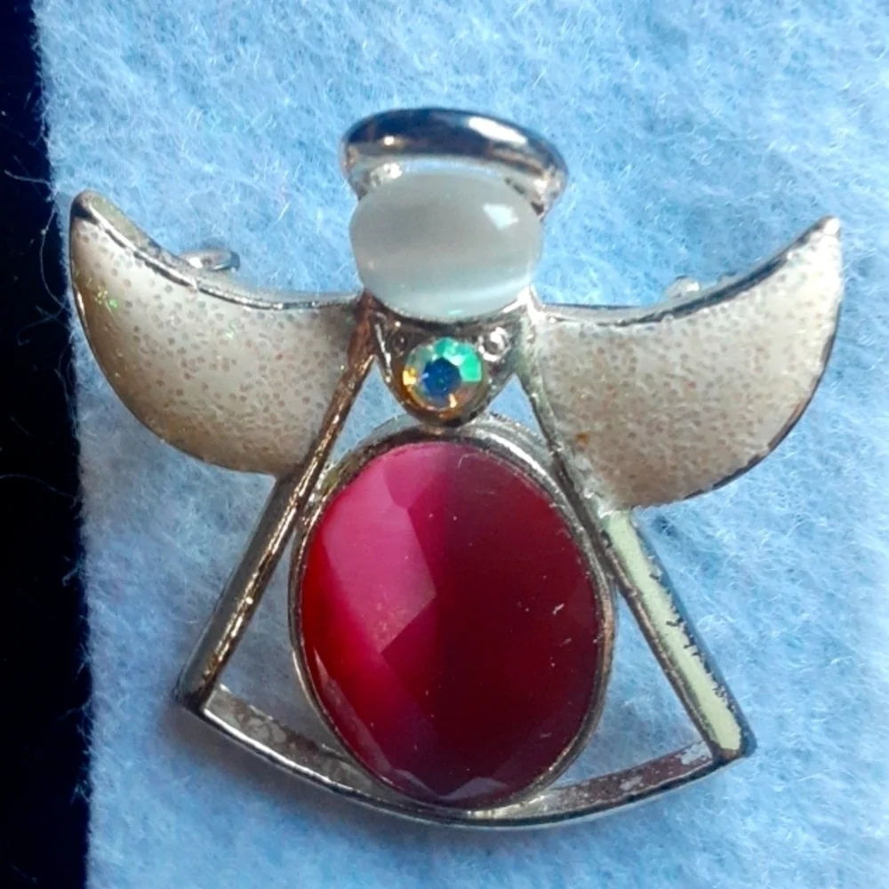 Cute Pink and White Angel Pin.